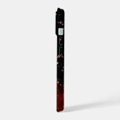 Modern zwart met rode harten iPhone 15 case (Linkerkant)