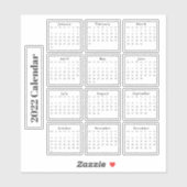 Modern Zwart Mini 2022 Planner Kalenders Sticker (Vel)