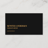 Modern Zwart Minimaal Goud Chique Luxe Aangepaste Visitekaartje (Voorkant)