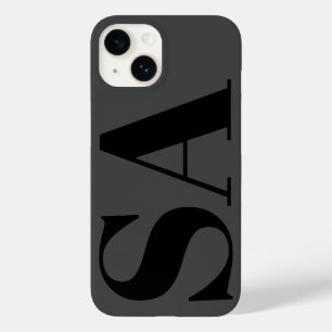 Modern zwart minimaal monogram Case-Mate iPhone 14 hoesje