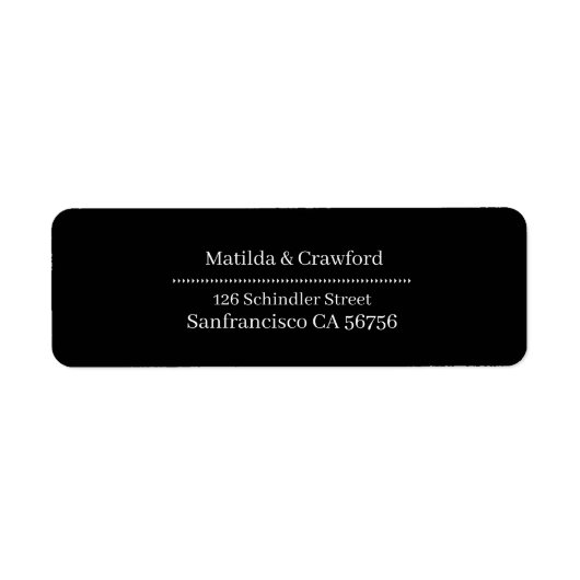 Modern Zwart minimaal script retouradres Etiket (Voorkant)