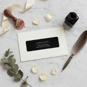 Modern Zwart minimaal script retouradres Etiket