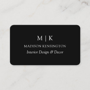 Modern zwart-minimalismonogram of Logo toevoegen Visitekaartje