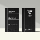 Modern Zwart Minimalistisch Corporate Vertical Visitekaartje