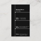 Modern Zwart Minimalistisch Corporate Vertical Visitekaartje (Achterkant)
