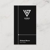 Modern Zwart Minimalistisch Corporate Vertical Visitekaartje (Voorkant)