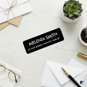 Modern zwart minimalistisch elegant retouradres etiket