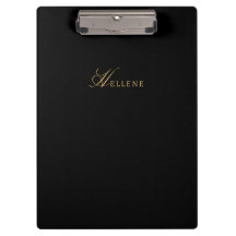 Modern zwart minimalistisch | Goud Chique Monogram