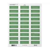 Modern zwart minimalistisch groen retour adres lab etiket (Full Sheet)