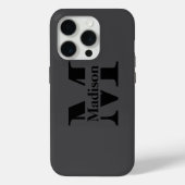 Modern zwart minimalistisch monogram Hoesje-Mate Case-Mate iPhone Case (Achterkant)