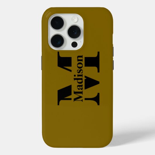 Modern zwart minimalistisch monogram Hoesje-Mate Case-Mate iPhone Case (Achterkant)