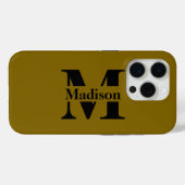 Modern zwart minimalistisch monogram Hoesje-Mate Case-Mate iPhone Case (Achterkant (horizontaal))