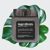 Modern zwart minimalistisch product ingrediëntenla vierkante sticker