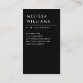 Modern zwart minimalistisch professioneel verticaa visitekaartje (Achterkant)