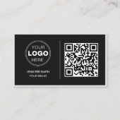 Modern Zwart Minimalistisch QR-code Zakelijk Ontwe Visitekaartje (Voorkant)