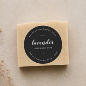 Modern zwart minimalistisch zeeplabel ronde sticker
