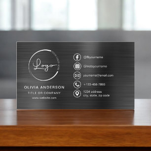 Modern Zwart Minimalistische Logo Social Media Ico Visitekaartje