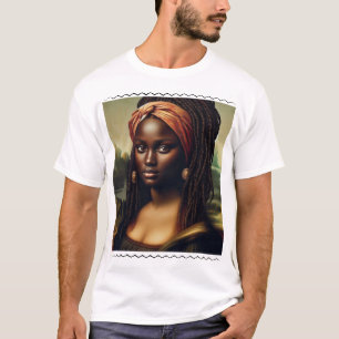 Modern zwart Mona Lisa statement T-shirt