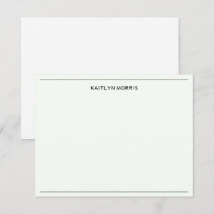 Modern Zwart Monogram Casual Ultra Bleek Groen Notitiekaartje