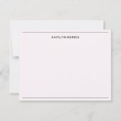 Modern Zwart Monogram Casual Ultra Bleek Roze Notitiekaartje (Voorkant)