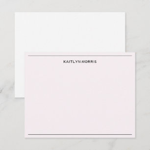 Modern Zwart Monogram Casual Ultra Bleek Roze Notitiekaartje