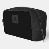 Modern Zwart Monogram Eenvoudig Minimalistisch man Toilettasje (Rechterhoek)