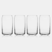 Modern Zwart Monogram Initiaal kan glasset Blikvorm Glas (Rechts)