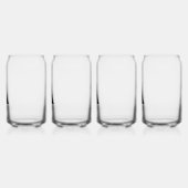 Modern Zwart Monogram Initiaal kan glasset Blikvorm Glas (Links)