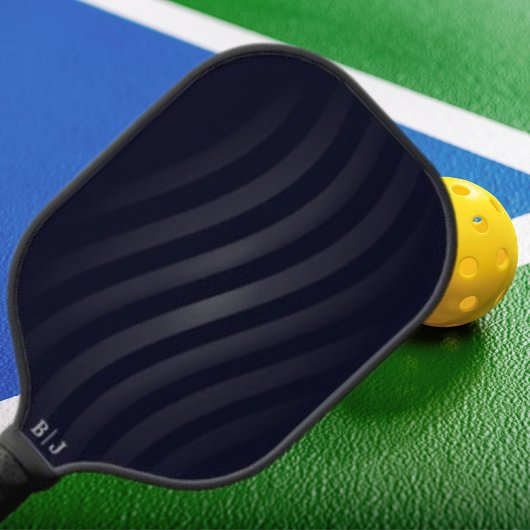 Modern zwart monogram | Retro geometrisch Pickleball Paddle