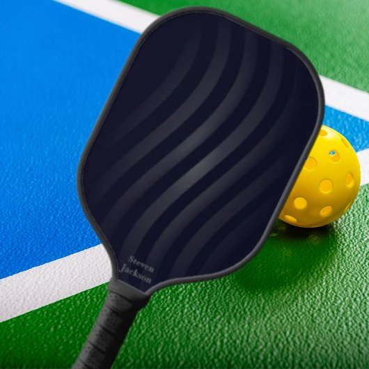 Modern zwart monogram | Retro geometrisch Pickleball Paddle
