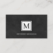 Modern zwart monogram Visitekaartje