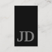 Modern zwart monogram visitekaartje (Voorkant)