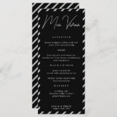 Modern Zwart Naam Plaats Kaart Bruiloft Diner Kaar (Voorkant / Achterkant)