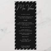 Modern Zwart Naam Plaats Kaart Bruiloft Diner Kaar (Voorkant)