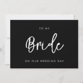 Modern Zwart Naar mijn Bruid op onze trouwdag kaar Kaart (Voorkant)