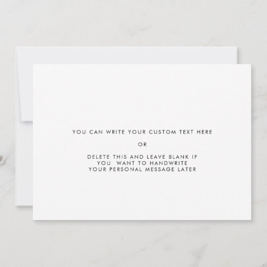 Modern Zwart Naar mijn bruidegom op onze trouwdagk Kaart (Achterkant)