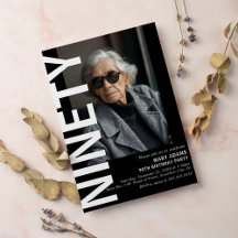 Modern Zwart NINETY Foto 90e Verjaardagsfeest