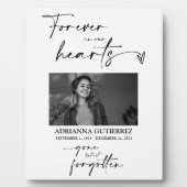 Modern Zwart Onsterfelijk in Onze Harten Foto-herd Fotoplaat (Voorkant)