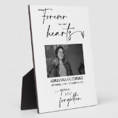 Modern Zwart Onsterfelijk in Onze Harten Foto-herd Fotoplaat (Zijkant)