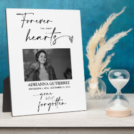 Modern Zwart Onsterfelijk in Onze Harten Foto-herd Fotoplaat