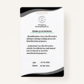 Modern zwart ontwerp met EMT Barcode Integratie Badge (Achterkant)