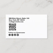 Modern Zwart op Black Social Media QR-code Visitekaartje (Achterkant)