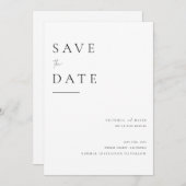 Modern zwart op wit, sla de datumkaart op save the date (Voorkant / Achterkant)