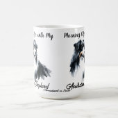 Modern zwart op witte koffie Australian Shepherd Magische Mok (Midden)