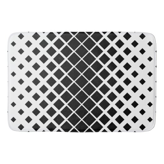 Modern zwart oplos vierkant blokpatroon badmat (Voorkant)