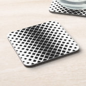 Modern zwart oplos vierkant blokpatroon bier onderzetter (Linkerzijde)