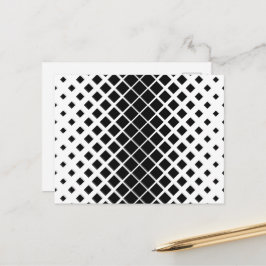 Modern zwart oplos vierkant blokpatroon briefkaart