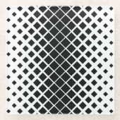 Modern zwart oplos vierkant blokpatroon glazen onderzetter (Voorkant)