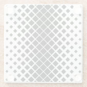 Modern zwart oplos vierkant blokpatroon glazen onderzetter (Achterkant)