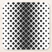 Modern zwart oplos vierkant blokpatroon kartonnen onderzetters (Voorkant)